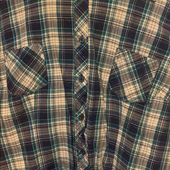 Blue/White Short Sleeve Flannel - Picture 2 of 2